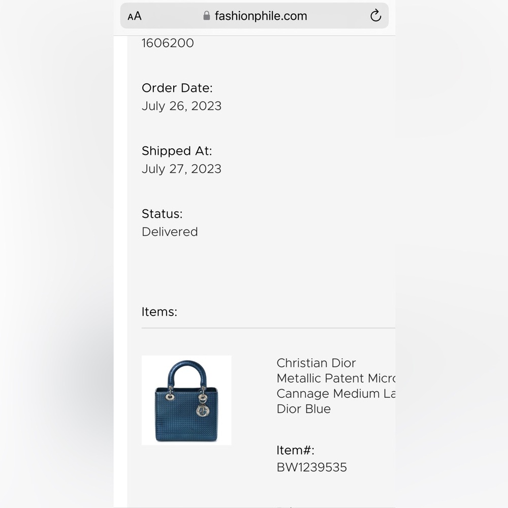 Authentic Patent metallic Lady Dior blue bag - Picture 12 of 16